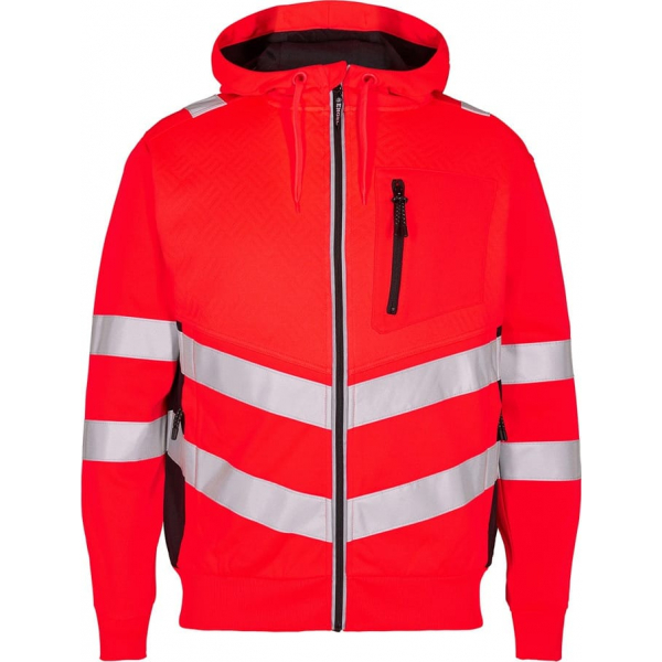 Рабочая куртка Engel Safety Sweat Cardigan 8025-241, сигнальный красный/черный
