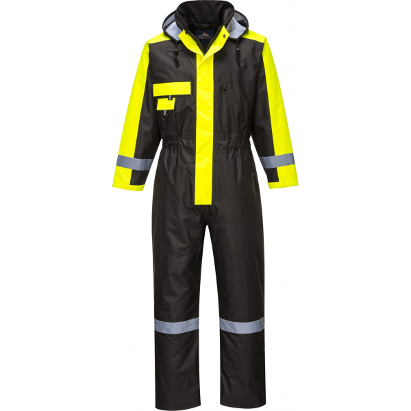 Зимний рабочий комбинезон Portwest S585, черный/желтый