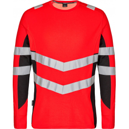 Футболка Engel Safety L/S 9545-182, сигнальный красный/черный