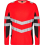 Футболка Engel Safety L/S 9545-182, сигнальный красный/черный