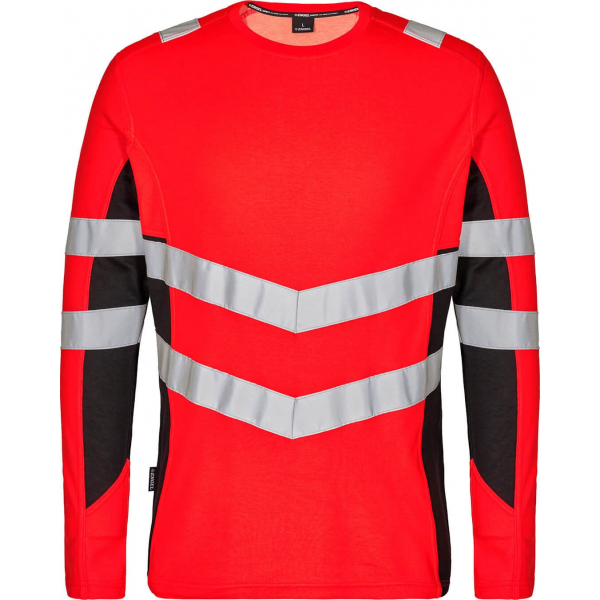 Футболка Engel Safety L/S 9545-182, сигнальный красный/черный