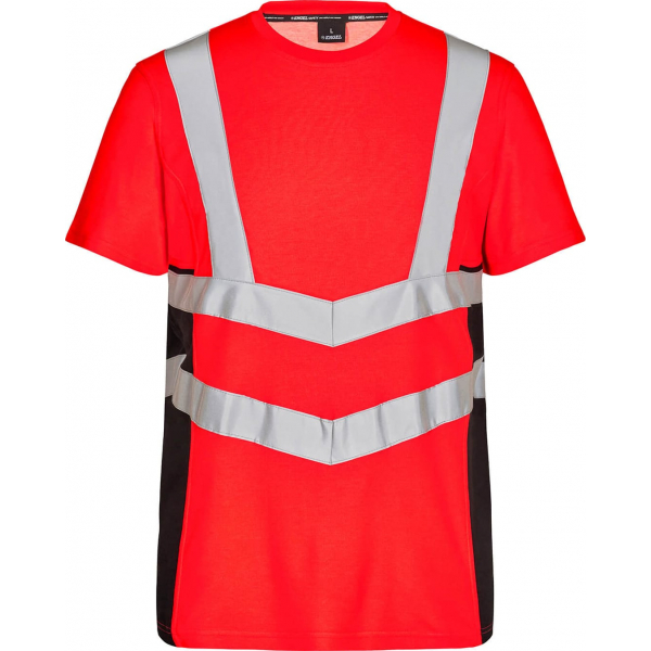 Футболка Engel Safety S/S 9544-182, сигнальный красный/черный