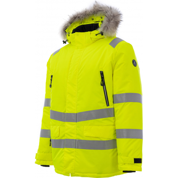 Зимняя сигнальная куртка-парка BRODEKS KW220 PLUS, желтый/черный