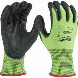 Перчатки сигнальные с сопротивлением порезам Milwaukee Hi-Vis Cut level 5/E